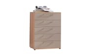 Schubkastenkommode Multiline, taupe/Balkeneiche, inkl. Vollauszug