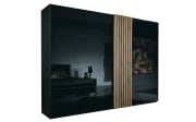 Schwebetürenschrank Tegio, schwarz/San Remo-Nachbildung, 320 x 223 cm