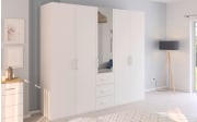 Drehtürenkleiderschrank Cherie, weiß, 250 x 223 cm