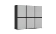 Schwebetürenschrank Ajana, grau/schwarz, 271 x 223 cm