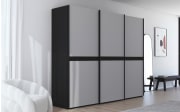 Schwebetürenschrank Ajana, grau/schwarz, 271 x 223 cm