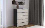 Kommode Ajana, schwarz/Champagnerglas