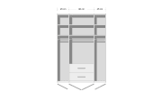 Drehtürenschrank Komfort Plus, Kernbuchefurnier/weiß, 180 x 229 cm