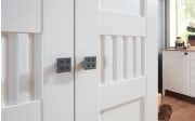 Schlafzimmer Basella, weiß, 160 x 200 cm, Sprossen mittig, Schrank 300  x 230 cm