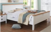 Schlafzimmer Basella, weiß, 200 x 200 cm, Sprossen mittig, Schrank 300  x 230 cm