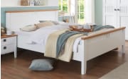 Schlafzimmer Basella, weiß, 160 x 200 cm, Sprossen mittig, Schrank 250 x 230 cm