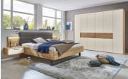 Schlafzimmer Maruna, Eiche Barriqie Furnier, Absetzung in anthrazit, 180 x 200 cm, Schrank 300 x 229 cm