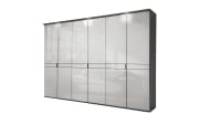 Drehtürenschrank Mindia, seidengrau/basalt