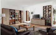 Wohnwand Kira System, Nussbaum/cashmere, inkl. Softclose Funktion