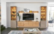 Wohnwand Kira System, Asteiche/grau, inkl. Softclose Funktion