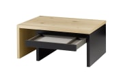 Couchtisch Amera, schwarz/Asteiche furniert, inkl. drehbarer Tischplatte