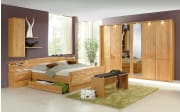 Schlafzimmer Lausanne, Erle teilmassiv, 180 x 200 cm, Schrank 300 x 216 cm