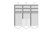 Falttürenkleiderschrank Loft, alpinweiß, 300 x 236 cm