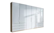 Schlafzimmer Loft, weiß/Bianco Eiche, 180 x 200 cm, Schrank 300 x 216 cm 