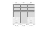 Falttürenkleiderschrank Loft, weiß/Bianco Eiche, 300 x 216 cm