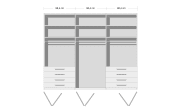 Schlafzimmer Loft, kieselgrau/Havanna-Dekor, 180 x 200 cm, Schrank 300 x 236 cm 