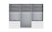 Funktionsdrehtürenschrank Loft, weiß/Bianco Eiche, 300 x 216 cm 
