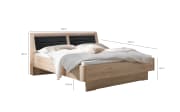 Bett Luxor 3, Steineiche-Nachbildung, 180 x 200 cm