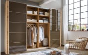 Schwebetürenschrank Cardiff, Eiche Bianco, teilmassiv/braun
