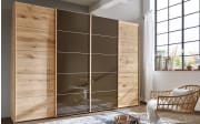 Schwebetürenschrank Cardiff, Eiche Bianco, teilmassiv/braun