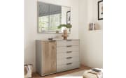 Kombikommode Dublin, grau/Eiche-Nachbildung
