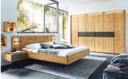 Schlafzimmer WSM 1600, Wildeiche massiv/cubanit, 180 x 200 cm, Schrank 302 x 223 cm