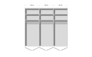 Schlafzimmer WSM 1600, Wildeiche massiv/cubanit, 180 x 200 cm, Schrank 302 x 223 cm