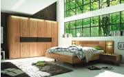 Drehtürenschrank WSM 1600, Wildeiche massiv/cubanit, 302 x 223 cm
