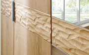 Schwebetürenschrank Paolo, teilmassive Eiche/Treibholz-Nachbildung, 300 x 217 cm