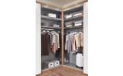 Drehtürenschrank Clivo, Eiche Bianco Nachbildung/Glas champagner
