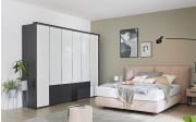 Falttürenschrank Clivo 2000, weiß/graphit