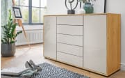 Kombikommode Clivo 4000, Bianco Eiche Nachbildung/champagne
