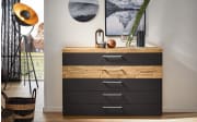 Kommode Minto 2.0, Balkeneiche Furnier/basalt