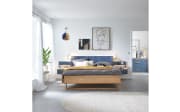 Schlafzimmer Malin, Blau/Balkeneiche, inkl. Nachtkonsolen