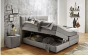 Boxspringbett OC-BX21088, Twist silber, 180 x 200 cm, Härtegrad 2 und 3