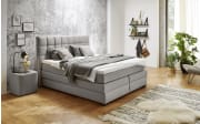 Boxspringbett OC-BX21088, Twist silber, 180 x 200 cm, Härtegrad 2 und 3