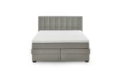 Boxspringbett OC-BX21088, Twist silber, 180 x 200 cm, Härtegrad 2 und 3