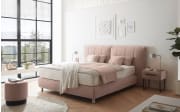 Boxspringbett Deluxe Edition KT2, hellrosa, 180 x 200 cm