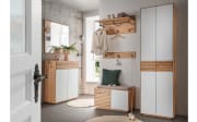 Schuhschrank Riva, Eiche massiv/weiß, inkl. Einlegeböden