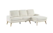 Ecksofa Scando, weiß/Gummiholz