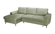 Wohnlandschaft Uschi, olivegrün, Ottomane links, inkl. Bettfunktion