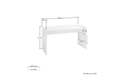 Schreibtisch Dame, weiß, Breite 140 cm