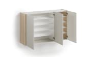 Schuhschrank Dillon, Eiche Lindberg-Nachbildung/grau