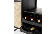 Weinkabinett Guuji Low, schwarz, Rattan, 40 cm 
