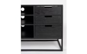 Sideboard Guuji, schwarz, Rattan, 156 cm 