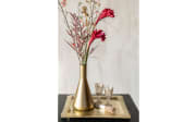 Vase Hari Slim aus vermessingtes Eisen in antik gold, 37 cm