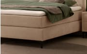 Boxspringbett Barell, perlgold, 180 x 200 cm, Härtegrad 3 und 4, inkl. Premium Topper