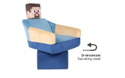 Minecraft Drehsessel Steve, blau/beige