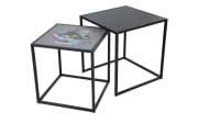Minecraft Beistelltisch 2er-Set, schwarz/grau