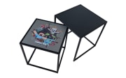 Minecraft Beistelltisch 2er-Set, schwarz/grau